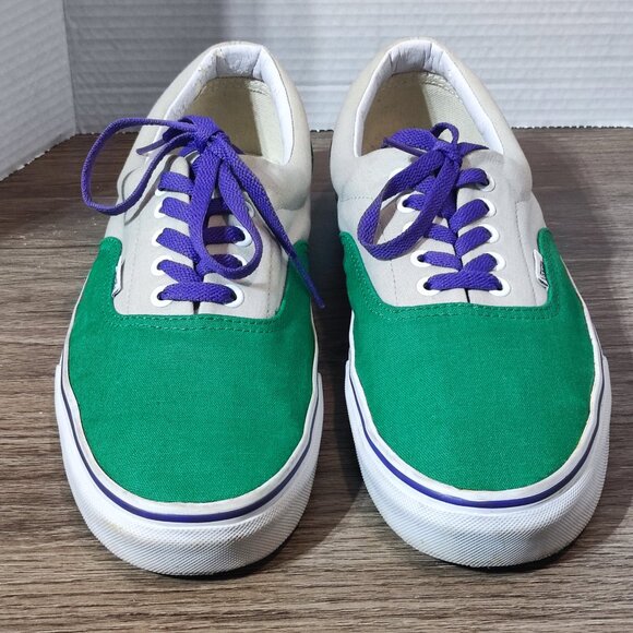Vans Custom Design Skateboarder Sneakers Men's 11 Green White  Purple  Canvas - Picture 3 of 11